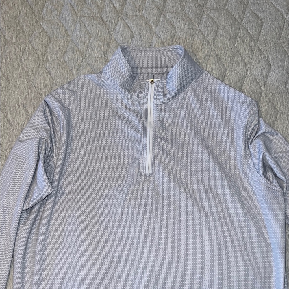 Men’s Peter Millar Light Gray Quarter-Zip Pullover, Golf Club Pattern